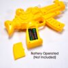 Clear gear gun with rainbow lights, musical features